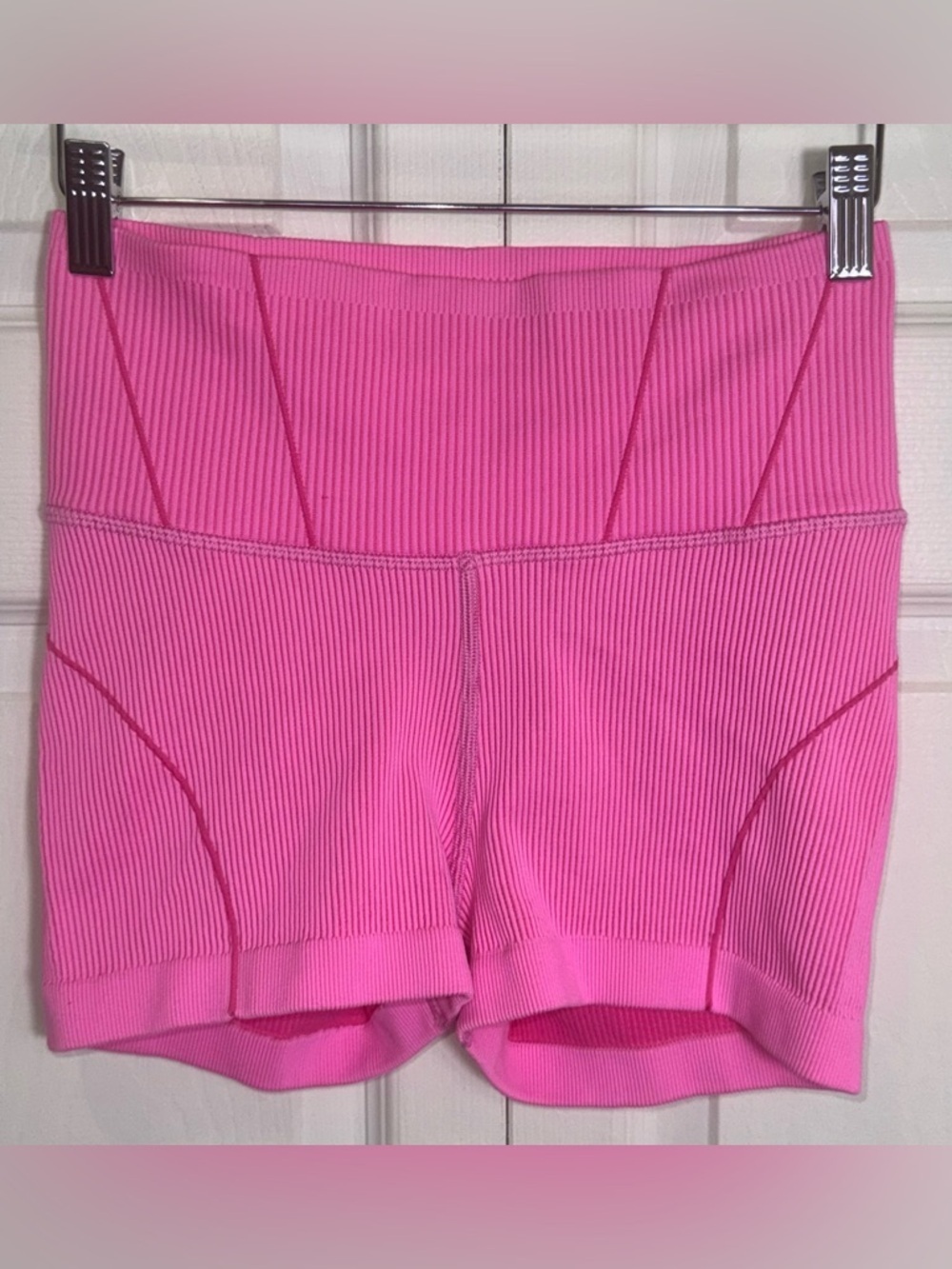 Aerie OFFLINE Corset 2 Ribbed Biker Shorts Pink M NWOT